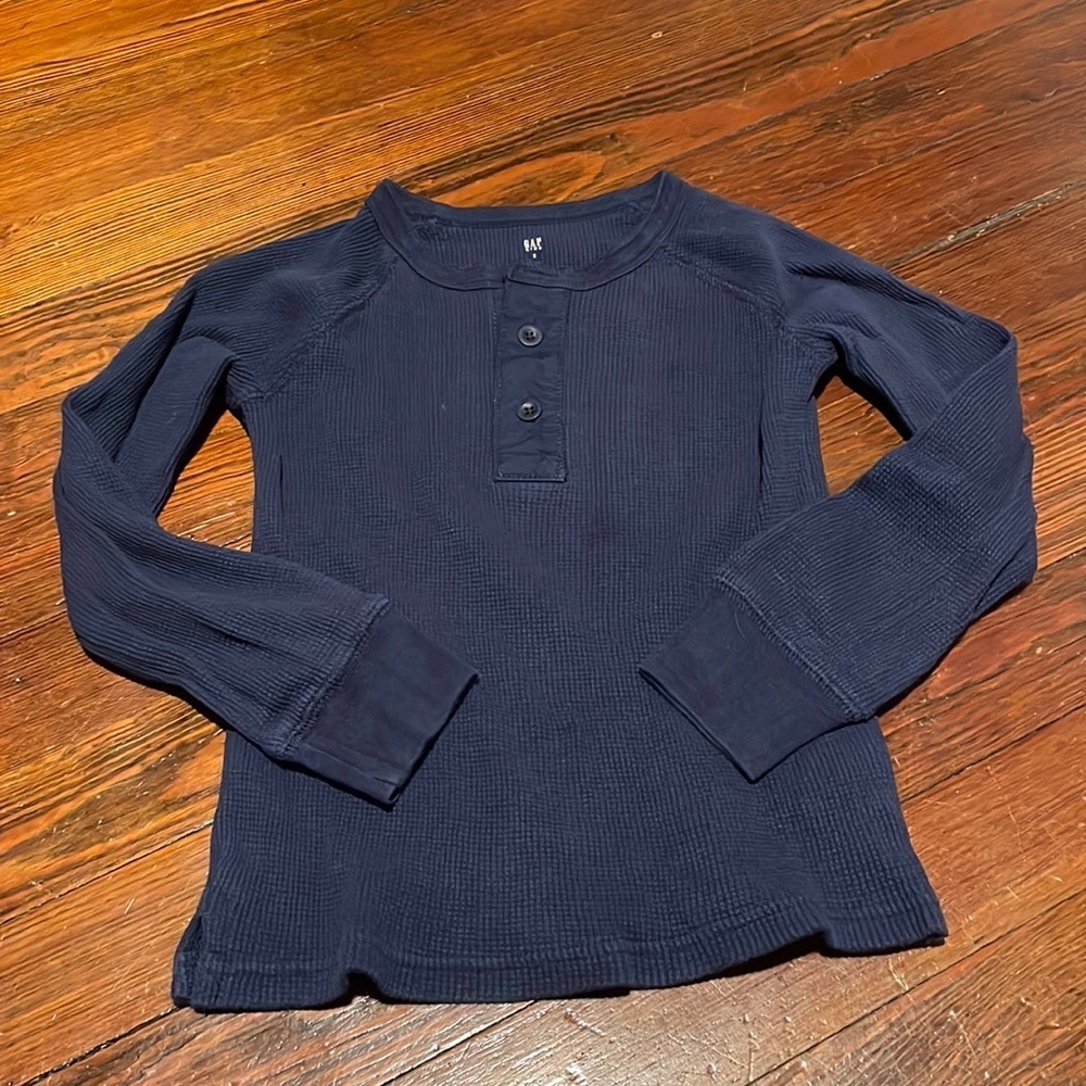 GAP Kid’s Dark Blue Waffle Long Sleeve Size S